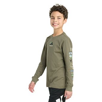 Boys 8-20 adidas Long Sleeve "Play Your Way" Tee in Regular & Husky