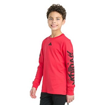Boys 8-20 adidas Long Sleeve "Play Your Way" Tee in Regular & Husky