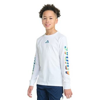 Boys 8-20 adidas Long Sleeve "Play Your Way" Tee in Regular & Husky