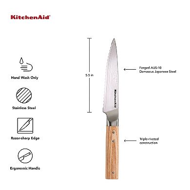 KitchenAid® Premium 5.5-in. Damascus Steel Serrated Utility Knife