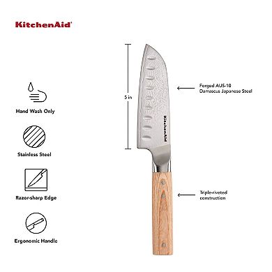 KitchenAid® Premium 5-in. Damascus Steel Santoku Knife