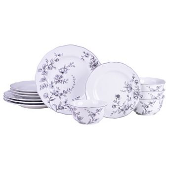 222 Fifth Bellamy Porcelain 12 pc Dinnerware Set