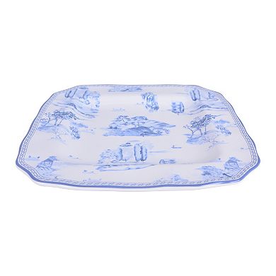 222 Fifth Scenic Toile Blue 12-pc. Porcelain Dinnerware Set