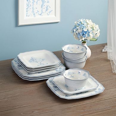 222 Fifth Scenic Toile Blue 12-pc. Porcelain Dinnerware Set