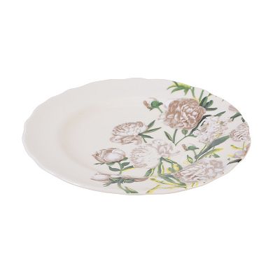 222 Fifth Luxe Peony Neutral Porcelain 12-piece Dinnerware Set