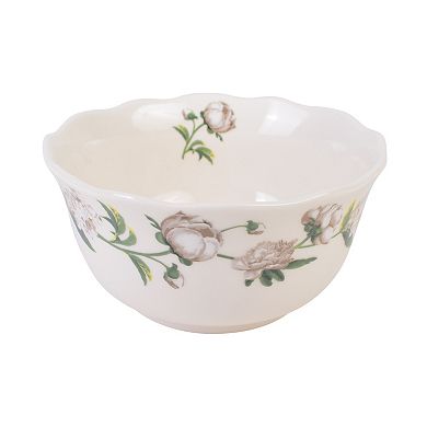 222 Fifth Luxe Peony Neutral Porcelain 12-piece Dinnerware Set