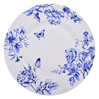 222 Fifth Cassian Embossed Toile Blue 12-pc. Porcelain Dinnerware Set