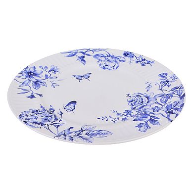 222 Fifth Cassian Embossed Toile Blue 12-pc. Porcelain Dinnerware Set