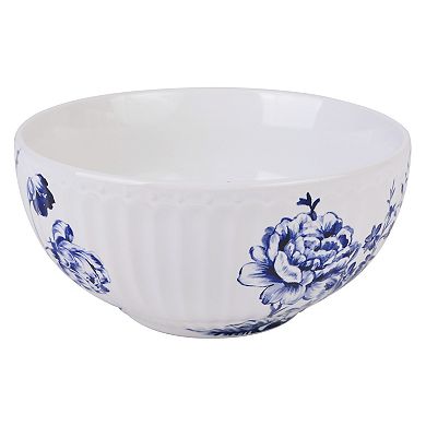 222 Fifth Cassian Embossed Toile Blue 12-pc. Porcelain Dinnerware Set