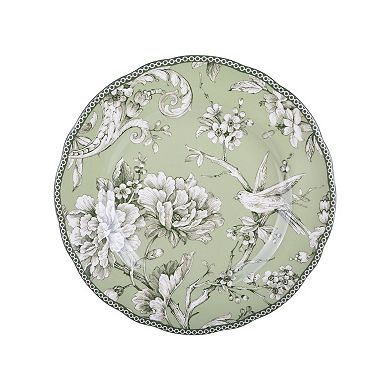 222 Fifth Adelaide Sage Porcelain 12-piece Dinnerware Set