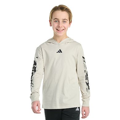Boys 8-20 adidas Long Sleeve Hooded Overspray Logo Tee