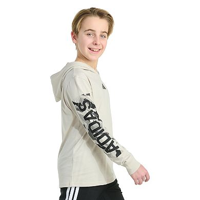 Boys 8-20 adidas Long Sleeve Hooded Overspray Logo Tee