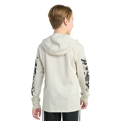 Boys 8-20 adidas Long Sleeve Hooded Overspray Logo Tee
