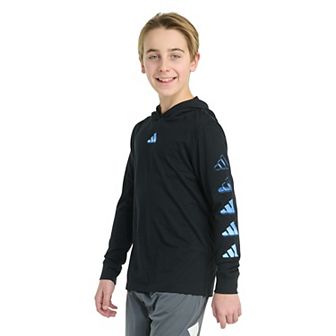 Boys 8-20 adidas Long Sleeve Hooded Overspray Logo Tee