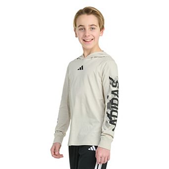 Boys 8-20 adidas Long Sleeve Hooded Overspray Logo Tee