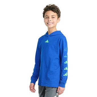 Boys 8-20 adidas Long Sleeve Hooded Overspray Logo Tee