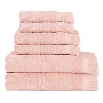 SUPERIOR 6 pc Rolla Cotton Geometric Jacquard Soft Absorbent Towel Set