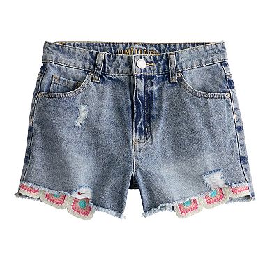 Girls 7-16 Limited Too Crochet Pocket Jean Shorts