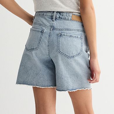 Girls 7-16 Limited Too Glitter Long Line Jean Shorts