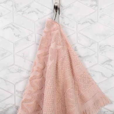 SUPERIOR 2-Piece Rolla Cotton Geometric Jacquard Plush Absorbent Bath Sheet Set
