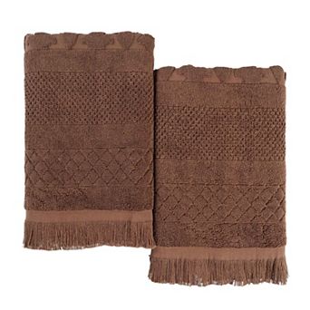 SUPERIOR 2 pc Rolla Cotton Geometric Jacquard Plush Absorbent Bath Sheet Set