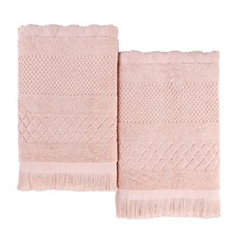 SUPERIOR 2 pc Rolla Cotton Geometric Jacquard Plush Absorbent Bath Sheet Set