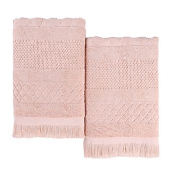 SUPERIOR 2 pc Rolla Cotton Geometric Jacquard Plush Absorbent Bath Sheet Set