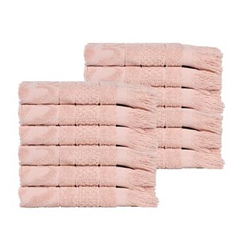SUPERIOR 12 pc Rolla Cotton Geometric Jacquard Plush Absorbent Face Towel Set