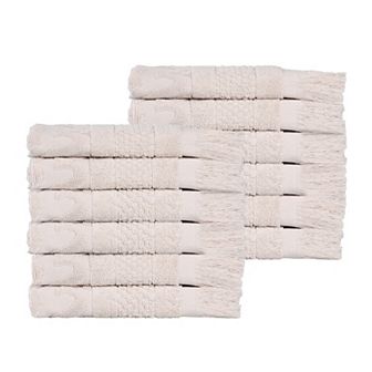 SUPERIOR 12 pc Rolla Cotton Geometric Jacquard Plush Absorbent Face Towel Set