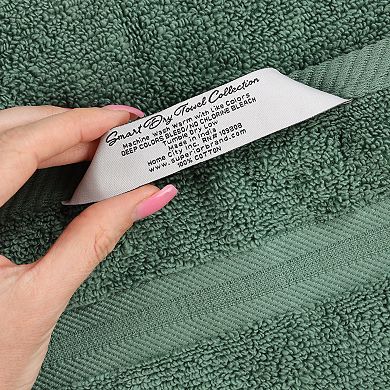 SUPERIOR 12-Piece Smart Dry Zero Twist Cotton Towel Set