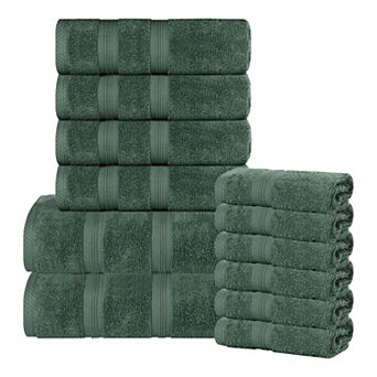 SUPERIOR 12 pc Smart Dry Zero Twist Cotton Towel Set