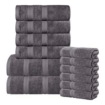 SUPERIOR 12 pc Smart Dry Zero Twist Cotton Towel Set