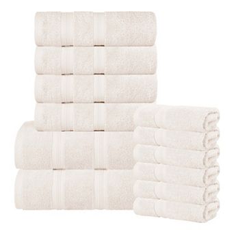 SUPERIOR 12 pc Smart Dry Zero Twist Cotton Towel Set