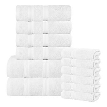 SUPERIOR 12 pc Smart Dry Zero Twist Cotton Towel Set