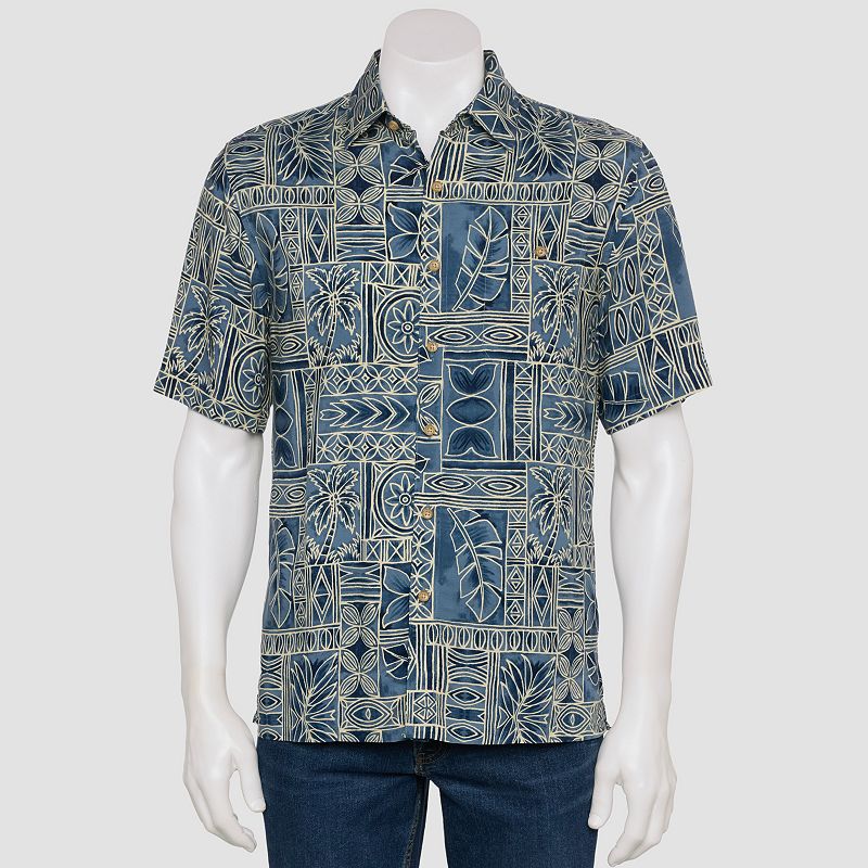 Men's Newport Blue Short Sleeve Button Down Shirt, 