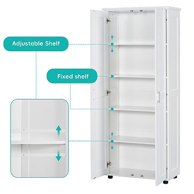Merax Mdf Board Bath Cabinet With Two Doors