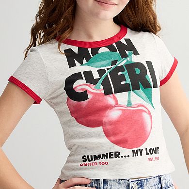 Girls 7-18 Limited Too Oversized Graphic Baby Tee