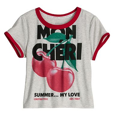 Girls 7-18 Limited Too Oversized Graphic Baby Tee
