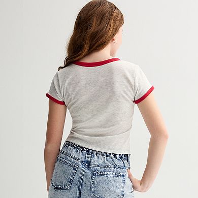 Girls 7-18 Limited Too Oversized Graphic Baby Tee