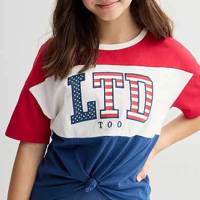 Girls 7-16 Limited Too Americana Tie Front Graphic Tee