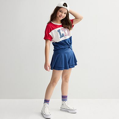 Girls 7-16 Limited Too Americana Tie Front Graphic Tee