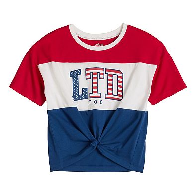 Girls 7-16 Limited Too Americana Tie Front Graphic Tee