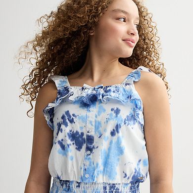 Girls 7-16 Limited Too Button Up Flutter Sleeve Tank Top