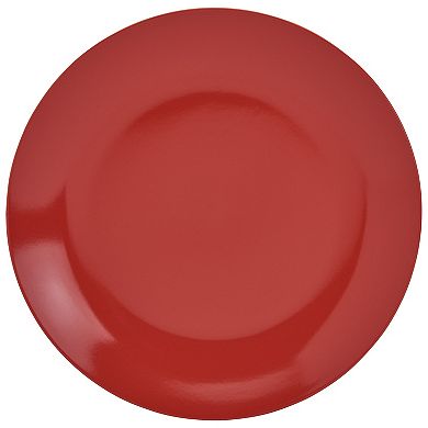 Tabletops Gallery 12-piece Porcelain Round Camila Red Dinnerware Set