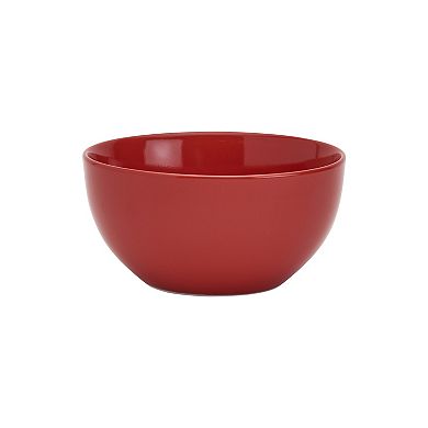 Tabletops Gallery 12-piece Porcelain Round Camila Red Dinnerware Set