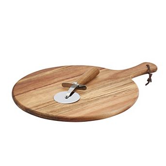 Tabletops Gallery Acacia Wood Pizza Board & Pizza Cutter
