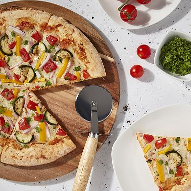 Tabletops Gallery Acacia Wood Pizza Board & Pizza Cutter