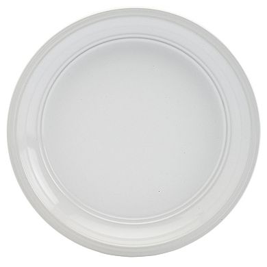 Tabletops Gallery 12-piece Stoneware Farmhouse White Rim Dinnerware Set