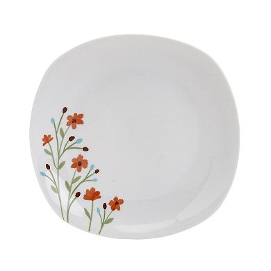 Tabletops Gallery 12-piece Floral White Caroline Porcelain Dinnerware Set