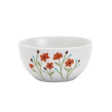 Tabletops Gallery 12-piece Floral White Caroline Porcelain Dinnerware Set